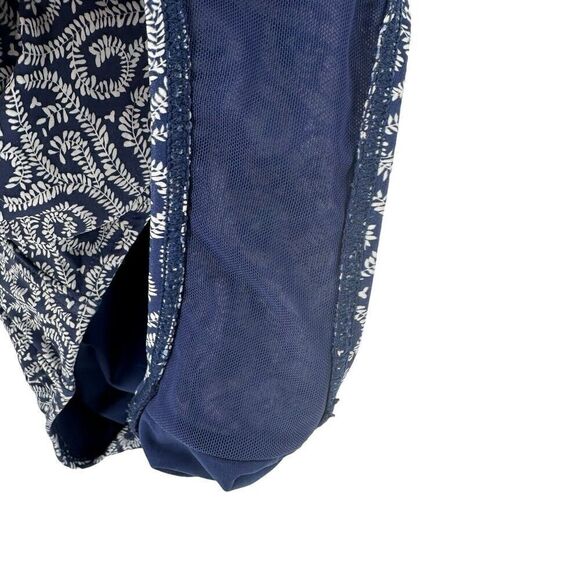 Nip Tuck Swimsuit One Piece Size 6 Slimming Ruched Navy Blue Vine Swirl Classic - Picture 10 of 10